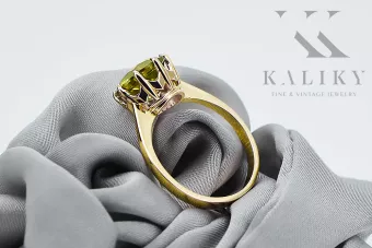 Vintage Ring Gelber Peridot 14 Karat Gelbgold vrc157y